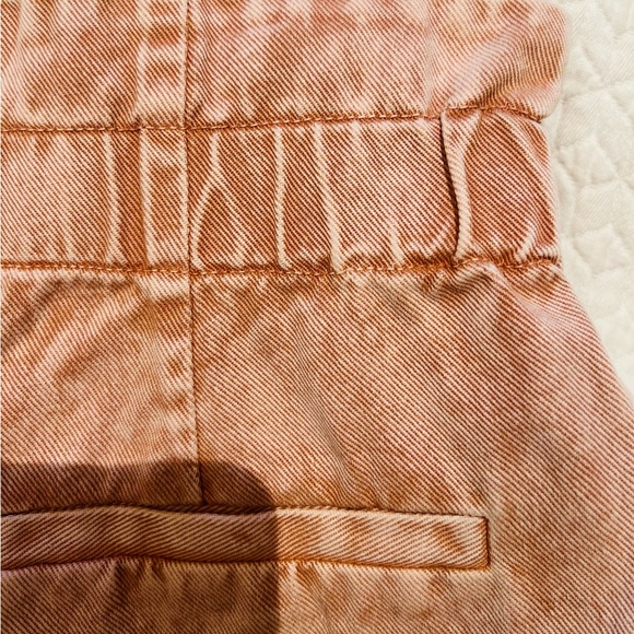 Sea Pink washed denim paper bag shorts with frills on the bottom. NWT - Picture 10 of 11